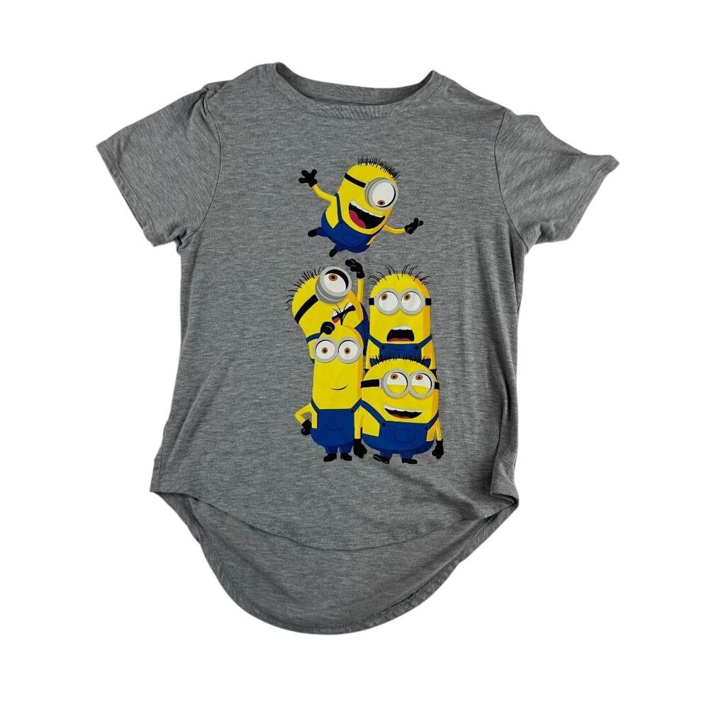 Illumination Minions T-Shirt Large Gray Multi Character Short Sleeve Cotton